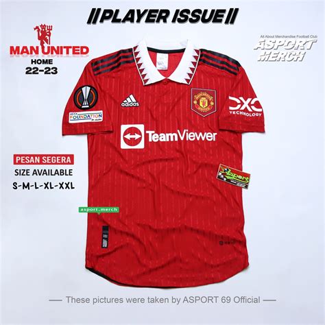 Jual PLAYER ISSUE JERSEY BOLA MU MAN UNITEDD HOME NEW 2022 2023 PREMIUM