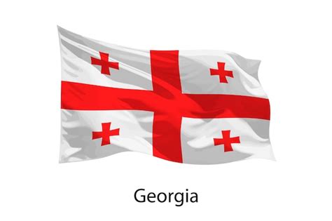 Premium Vector D Realistic Waving Flag Of Georgia Isolated