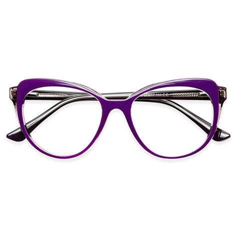 W2038 Oval Purple Eyeglasses Frames | Leoptique