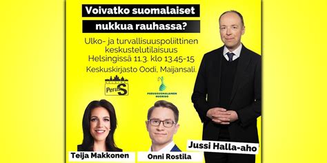 Halla Aho Makkonen Ja Rostila Keskustelevat Ulko Ja