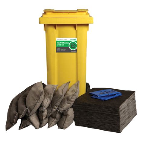 Ecospill Maintenance Spill Response Kit Wheel Pe Bin Litre