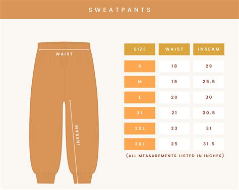 Sweatpants Size Chart – TiaBee