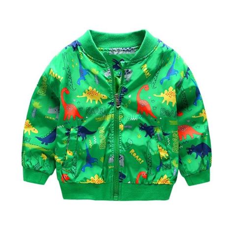Baby Boy Dinosaur Print Coat Outerwear Toddler Kids Jackets Windbreaker ...