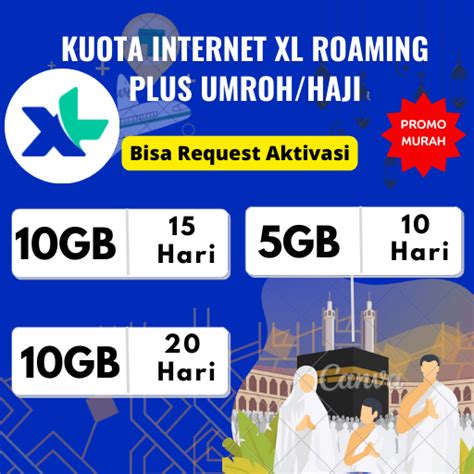 Jual Paket Data Internet XL Roaming Plus Umroh Haji Full Kuota Murah