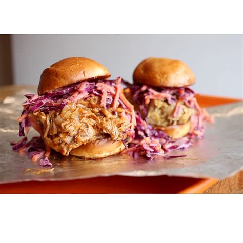 [i Ate] Pulled Pork Sliders With Bbq Sauce Slaw On A Brioche Bun R Food