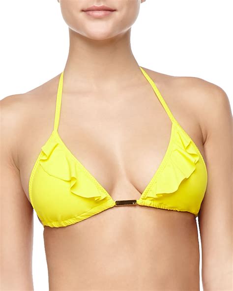 Vix Ruffled Triangle String Bikini Top D Cup