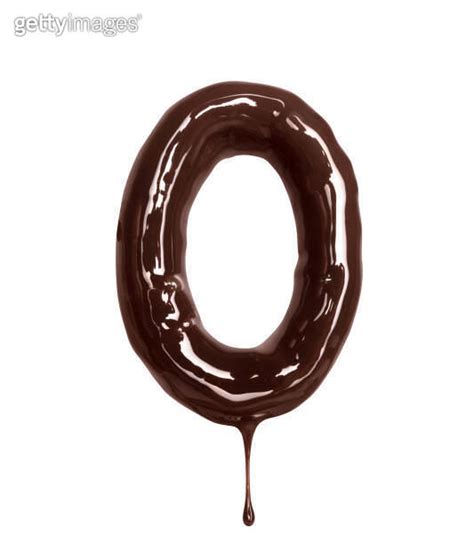 Number With Dripping Drop Is Made Of Melted Chocolate Isolated On