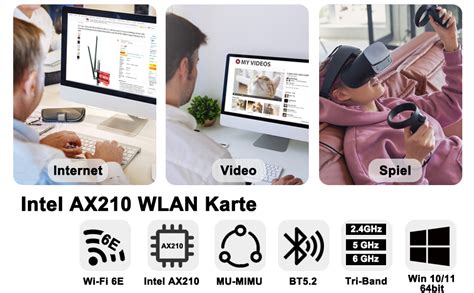 WLAN Karte Ziyituod AX210S WiFi 6E Bluetooth 5 2 PCIe WLAN Adapter