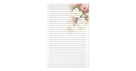 Lovely Roses Lined Stationery Paper