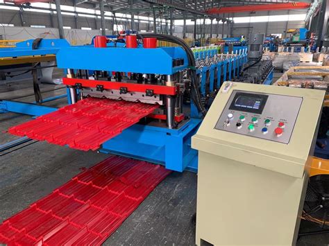 Plc Control Colored Cold Steel Glazed Roof Tile Making Machine Step