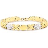 Carissima Gold Women S 9 Ct 2 Colour Gold Diamond Cut Hugs And Kisses