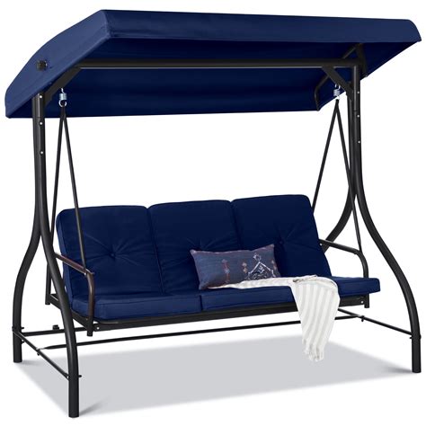 Convertible Canopy Swing Glider, 3-Seater | Best Choice Products