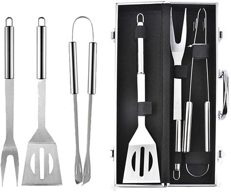 3 Piece Barbecue Tools Set， Stainless Steel Barbecue Accessories Bbq Grill Utensils