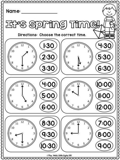 Clock Practice Worksheets 2nd Grade