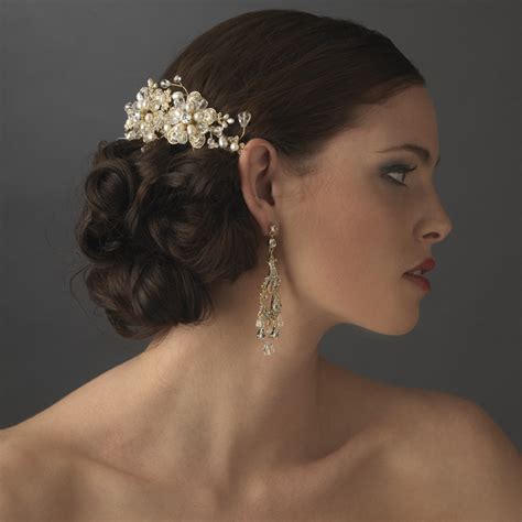 Elegant Pearl And Crystal Bridal Side Combs Elegant Bridal Hair Accessories