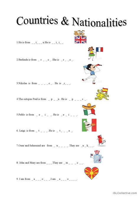 Countries Nationalities Fran Ais Fle Fiches Pedagogiques Pdf Doc