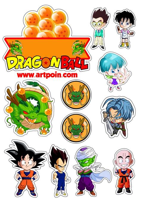 The Dragon Ball Stickers Are All Different Colors And Sizes But One Is