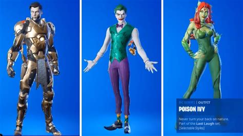 Fortnite The Joker Poison Ivy Midas Rex Og Defaults Cloud Striker