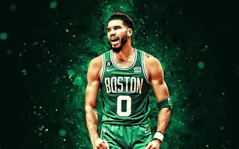 4k, Jayson Tatum, 2022, Boston Celtics, green neon lights, NBA ...