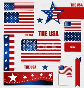 Collection Of American Flags, Flags Concept Design. Stock Vector ...