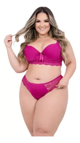 Conjuntos Lingerie Plus Size Renda Luxo Calcinha Suti