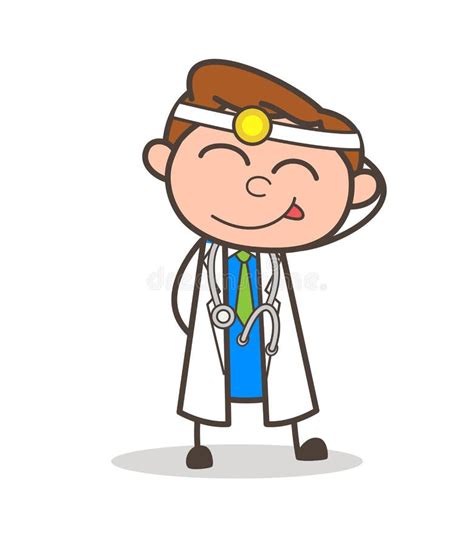 Illustration Karikatur Doktor Naughty Smile Vector Stock Abbildung