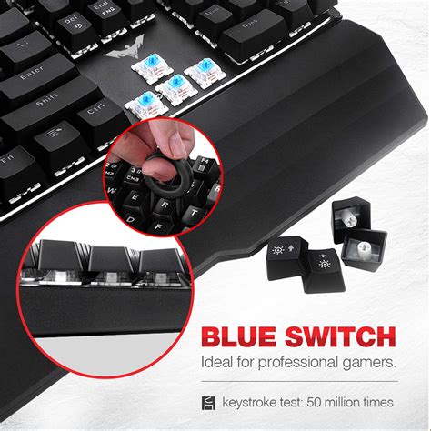 Havit Mechanical Keyboard And Mouse Combo Rgb Gaming 104 Keys Blue