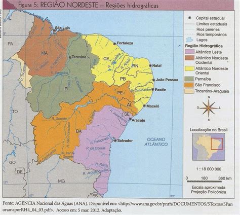 Regi Es Hidrogr Ficas Do Nordeste Mapa Do Nordeste Nordeste Brasil