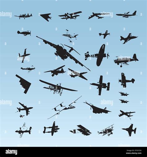 Free Vector Aircrafts Silhouettes Design Stock Vector Image Art Alamy