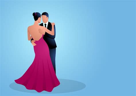 Ilustración vectorial de una pareja de baile Vector Premium