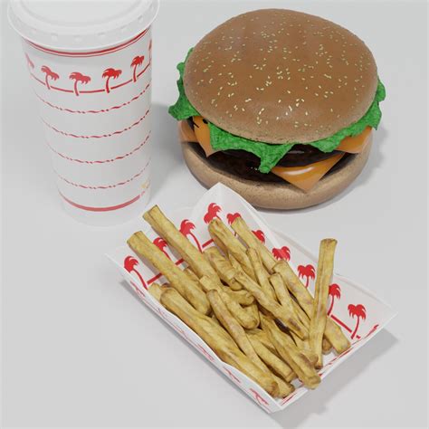 In-n-Out burger and fries 3D model | CGTrader