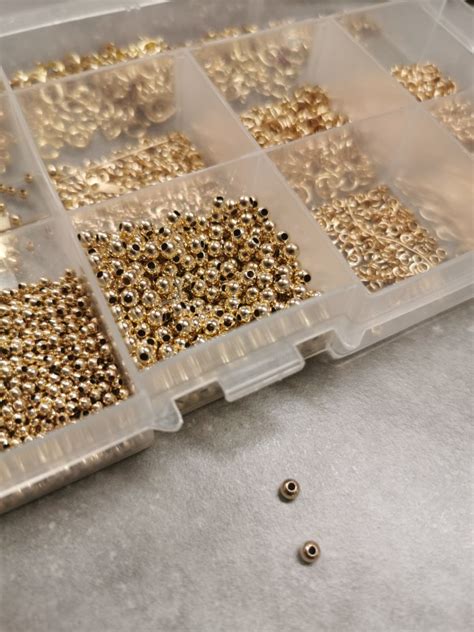 Perles rondes 3 mm Gold filled light or laminé x10 Perles Co