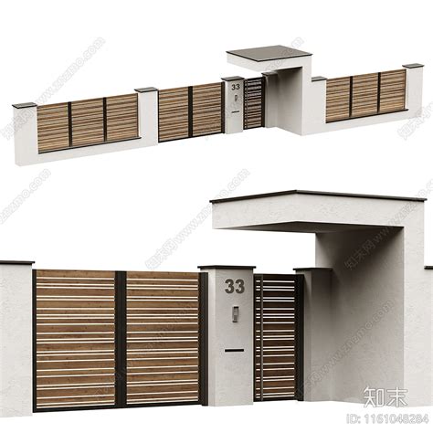 现代庭院门su模型下载【id1161048284】知末su模型网