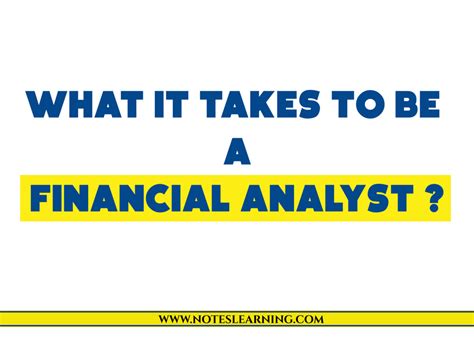 Financial Analyst : Things To Know - Notes Learning