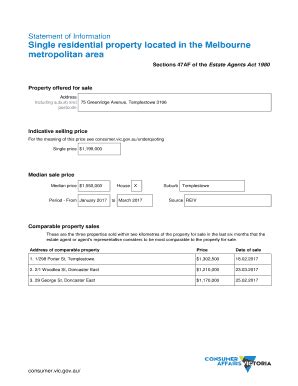 Fillable Online Statement Of Information Single Residential Property