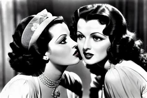 Dopamine Girl A Photograph Of Hedy Lamarr Rita Hayworth Kissing