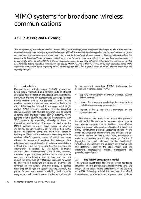 PDF MIMO Systems For Broadband Wireless Communications