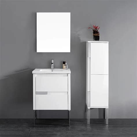 Freestanding Bathroom Cabinet White Gloss Everything Bathroom