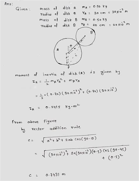 Solved Two Thin Disks Are Attached As Shown In The Figure The Angle