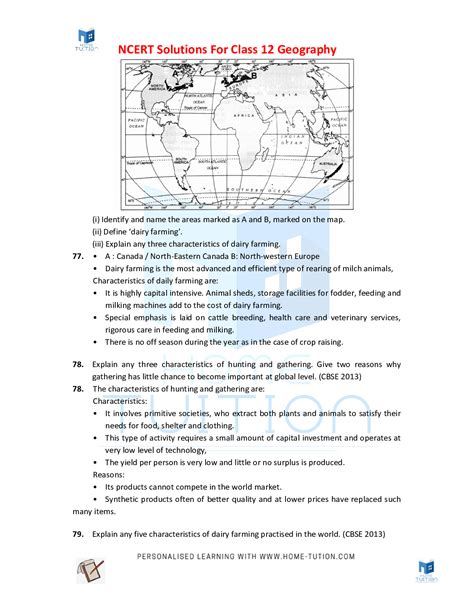 Ncert Solutions For Class 12 Geography Chapter 5 Primary Activities