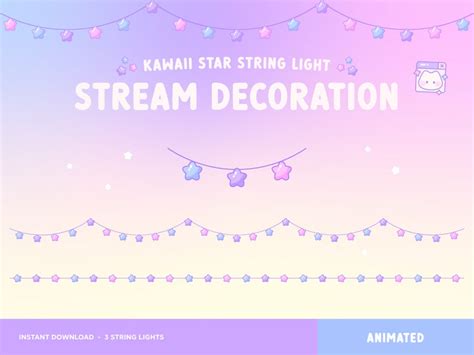 Kawaii Twitch Overlay Animated Stream Decoration Celestial Star