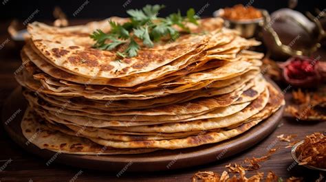 Premium Ai Image Wheat Roti Hd 8k Wallpaper Stock Photographic Image