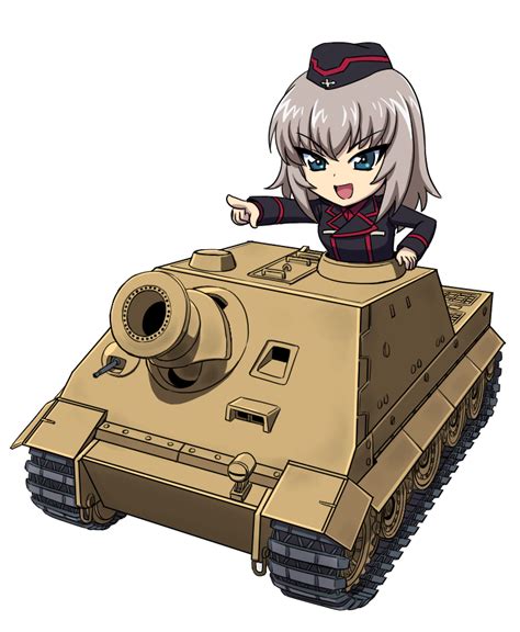 Safebooru 1girl Blue Eyes Chibi Girls Und Panzer Ground Vehicle