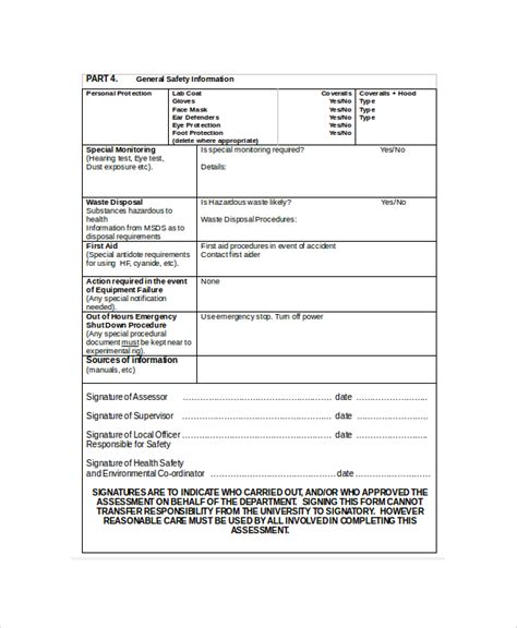 Free 7 Sample Product Risk Assessment Templates In Pdf Ms Word