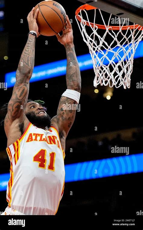 Atlanta Hawks Forward Saddiq Bey 41 Dunks The Ball Against The Dallas