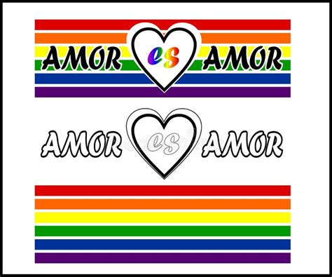 Lgbt Banner Amor Es Amor Pride Slogan In Spanish Stock Illustration