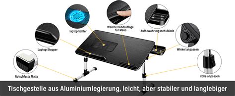 Amazon de AirOpen Laptoptisch fürs Bett Höhenverstellbar