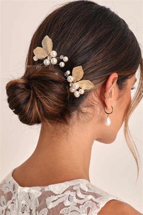 Gold Hair Pins Pearl Hair Pins Beaded Hair Pins Bridal Hair Lulus