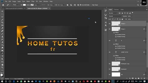 créer un texte en Or dans Photoshop YouTube