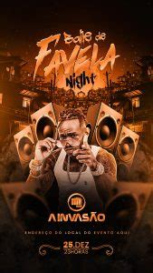 Flyer Story Baile Na Favela Night Social Media PSD Editável download